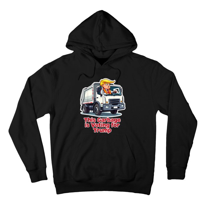 This Garbage Is Voting Trump Funny Garbage Truck Trump 2024 Hoodie