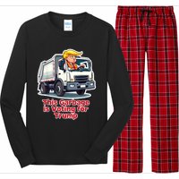 This Garbage Is Voting Trump Funny Garbage Truck Trump 2024 Long Sleeve Pajama Set