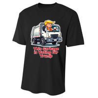 This Garbage Is Voting Trump Funny Garbage Truck Trump 2024 Performance Sprint T-Shirt