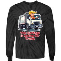 This Garbage Is Voting Trump Funny Garbage Truck Trump 2024 Tie-Dye Long Sleeve Shirt