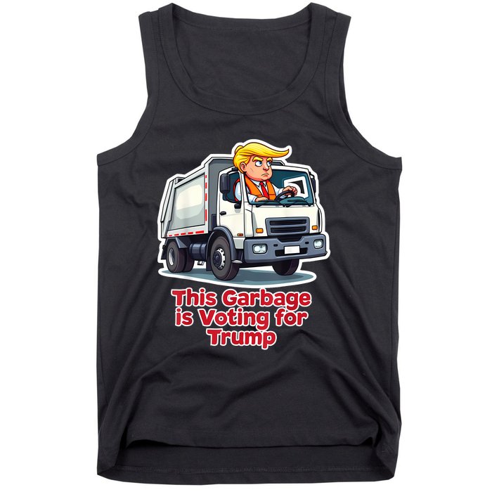 This Garbage Is Voting Trump Funny Garbage Truck Trump 2024 Tank Top