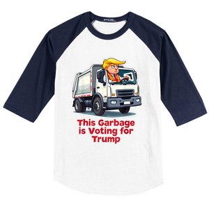 This Garbage Is Voting Trump Funny Garbage Truck Trump 2024 Baseball Sleeve Shirt