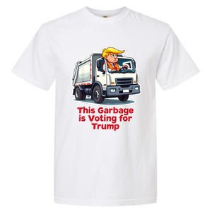 This Garbage Is Voting Trump Funny Garbage Truck Trump 2024 Garment-Dyed Heavyweight T-Shirt