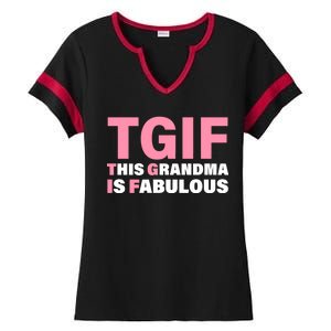 TGIF This Grandma Is Fabulous Ladies Halftime Notch Neck Tee