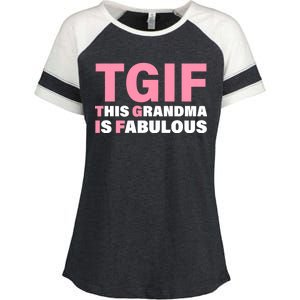 TGIF This Grandma Is Fabulous Enza Ladies Jersey Colorblock Tee