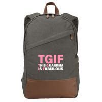 TGIF This Grandma Is Fabulous Cotton Canvas Backpack