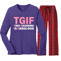 TGIF This Grandma Is Fabulous Women's Long Sleeve Flannel Pajama Set 