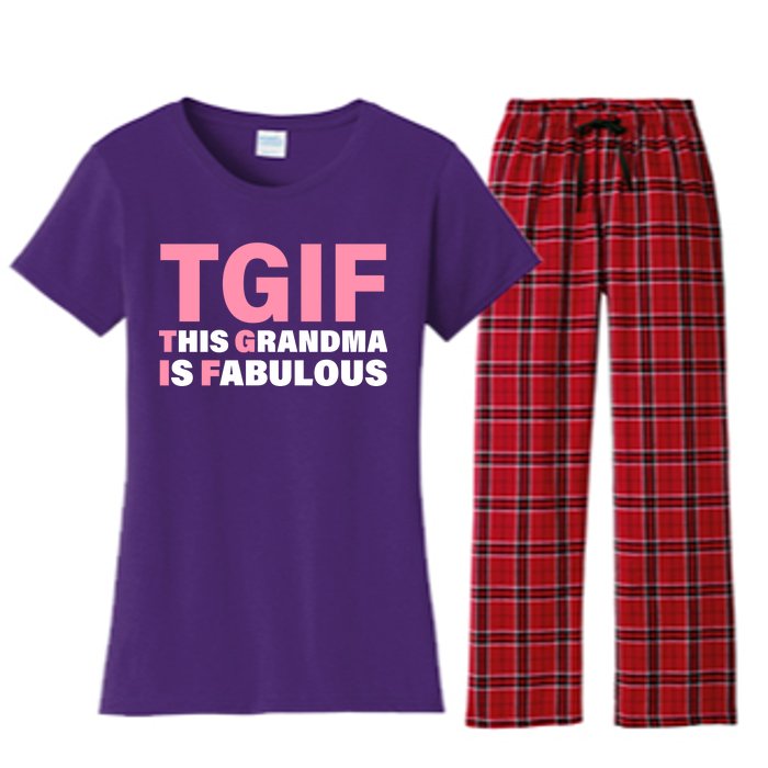 TGIF This Grandma Is Fabulous Women's Flannel Pajama Set