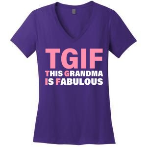 TGIF This Grandma Is Fabulous Women's V-Neck T-Shirt