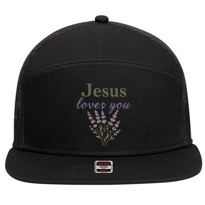 Teen Girl Jesus Loves You Christian Faith Godsister Mom 7 Panel Mesh Trucker Snapback Hat