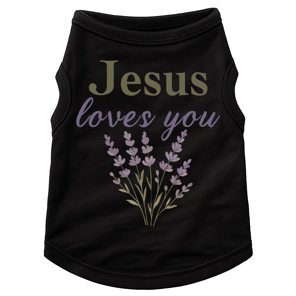 Teen Girl Jesus Loves You Christian Faith Godsister Mom Doggie Tank