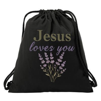 Teen Girl Jesus Loves You Christian Faith Godsister Mom Drawstring Bag