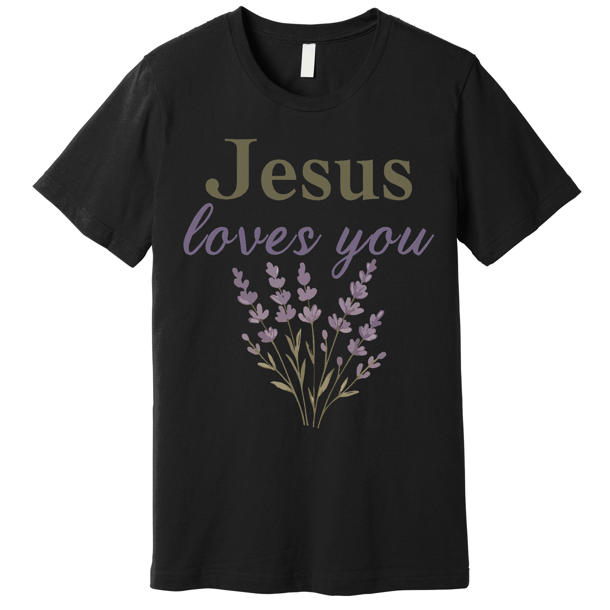 Teen Girl Jesus Loves You Christian Faith Godsister Mom Premium T-Shirt