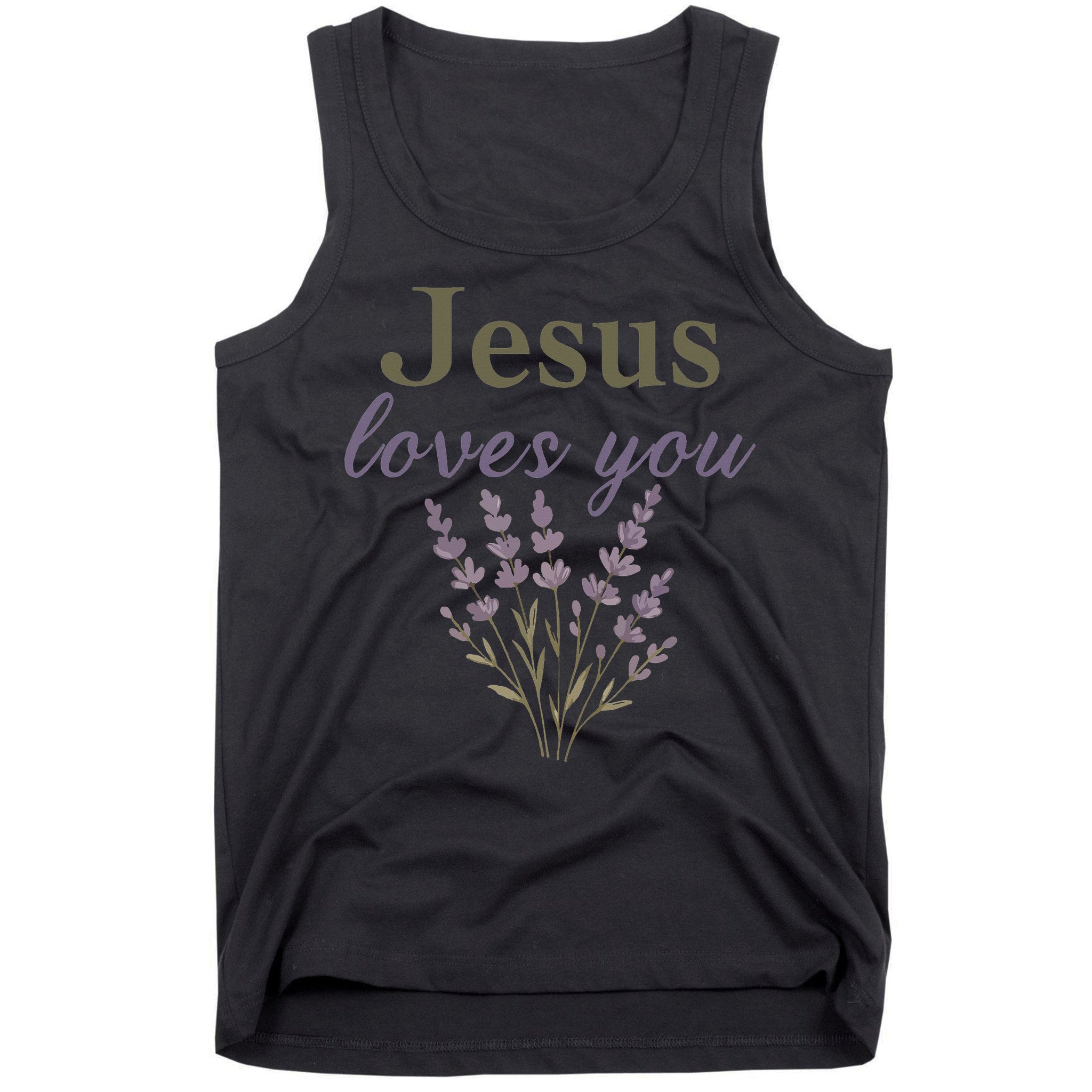 Teen Girl Jesus Loves You Christian Faith Godsister Mom Tank Top