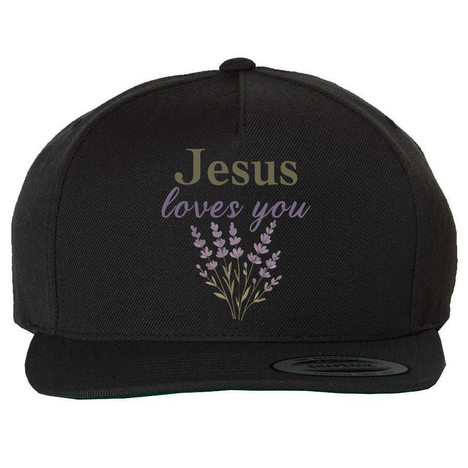 Teen Girl Jesus Loves You Christian Faith Godsister Mom Wool Snapback Cap