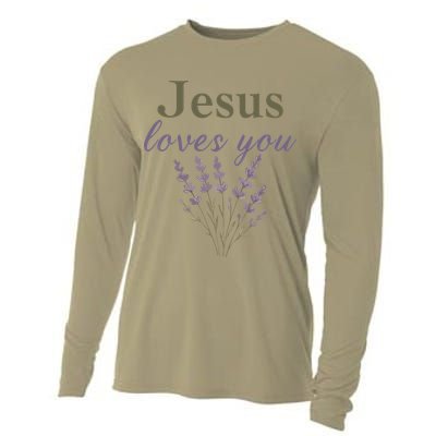 Teen Girl Jesus Loves You Christian Faith Godsister Mom Cooling Performance Long Sleeve Crew