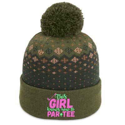 This Girl Knows How To Par Funny Lets Party Golf Gift The Baniff Cuffed Pom Beanie