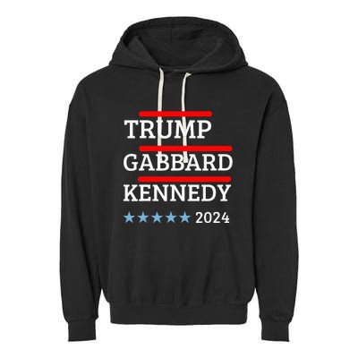 Trump Gabbard Kennedy 2024 Election Garment-Dyed Fleece Hoodie