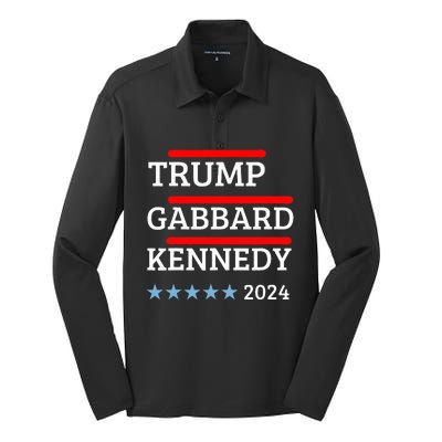 Trump Gabbard Kennedy 2024 Election Silk Touch Performance Long Sleeve Polo