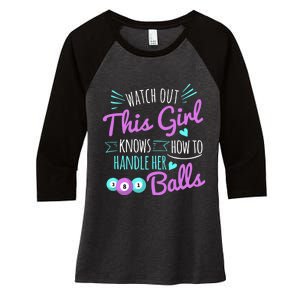 This Girl Knows How To Handle Her Pool Balls Billiard Women's Tri-Blend 3/4-Sleeve Raglan Shirt