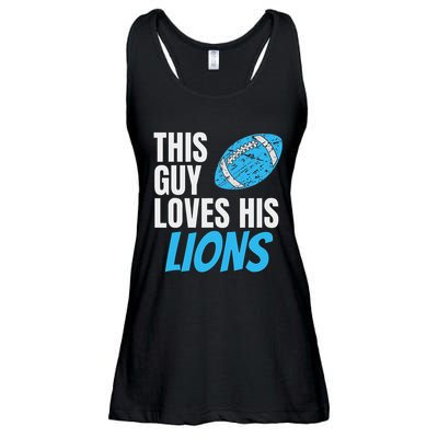This Guy Loves His Lions Ladies Essential Flowy Tank
