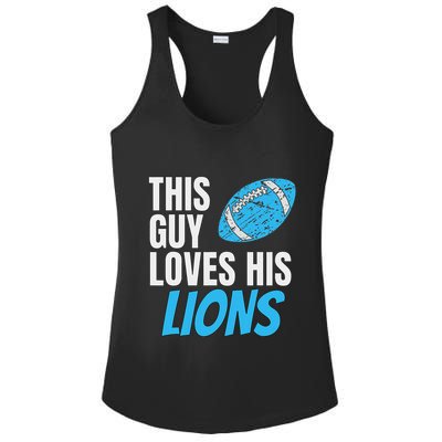 This Guy Loves His Lions Ladies PosiCharge Competitor Racerback Tank