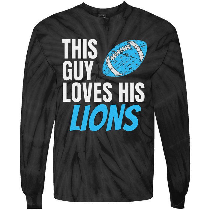 This Guy Loves His Lions Tie-Dye Long Sleeve Shirt