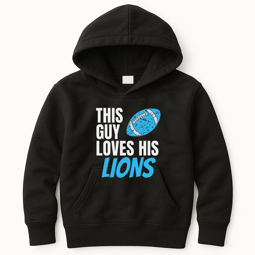 This Guy Loves His Lions Kids Hoodie