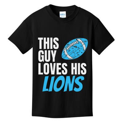 This Guy Loves His Lions Kids T-Shirt