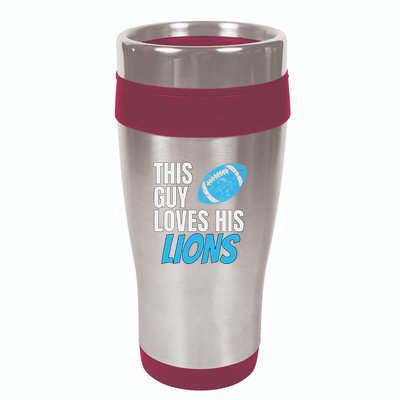 This Guy Loves His Lions 16oz Travel Tumbler