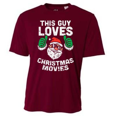 This Guy Loves Christmas Movies Santa Matching Xmas Gift Cooling Performance Crew T-Shirt