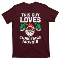 This Guy Loves Christmas Movies Santa Matching Xmas Gift T-Shirt