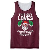 This Guy Loves Christmas Movies Santa Matching Xmas Gift Mesh Reversible Basketball Jersey Tank