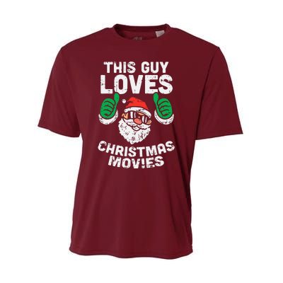 This Guy Loves Christmas Movies Santa Matching Xmas Gift Performance Sprint T-Shirt