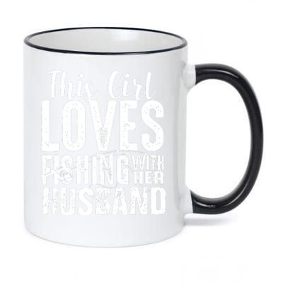 This Girl Loves Fishing With Her Husband Funny 11oz Black Color Changing Mug