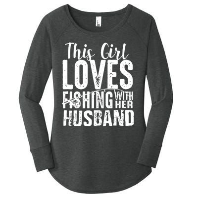 This Girl Loves Fishing With Her Husband Funny Women's Perfect Tri Tunic Long Sleeve Shirt