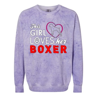 This Girl Loves Her Boxer Funny Dog Colorblast Crewneck Sweatshirt