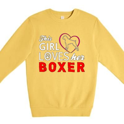 This Girl Loves Her Boxer Funny Dog Premium Crewneck Sweatshirt