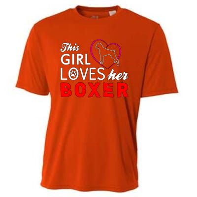 This Girl Loves Her Boxer Funny Dog Cooling Performance Crew T-Shirt