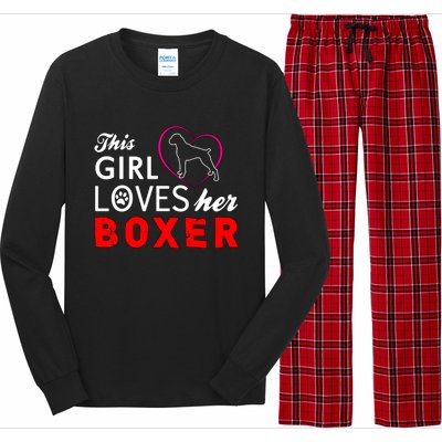 This Girl Loves Her Boxer Funny Dog Long Sleeve Pajama Set