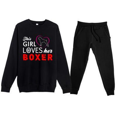 This Girl Loves Her Boxer Funny Dog Premium Crewneck Sweatsuit Set