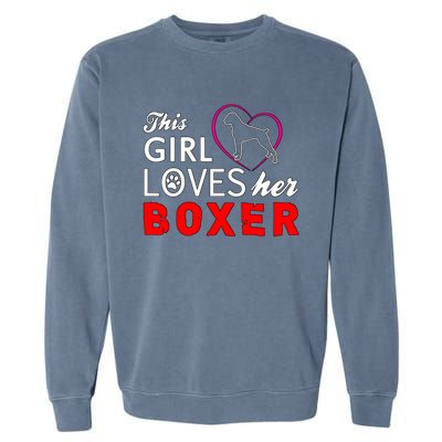 This Girl Loves Her Boxer Funny Dog Garment-Dyed Sweatshirt