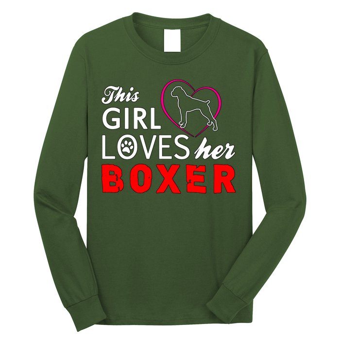 This Girl Loves Her Boxer Funny Dog Long Sleeve Shirt