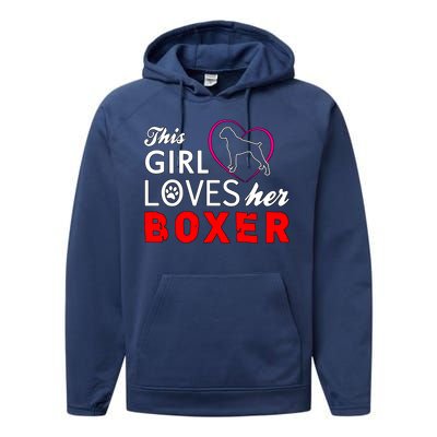 This Girl Loves Her Boxer Funny Dog Performance Fleece Hoodie