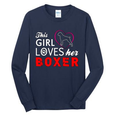 This Girl Loves Her Boxer Funny Dog Tall Long Sleeve T-Shirt