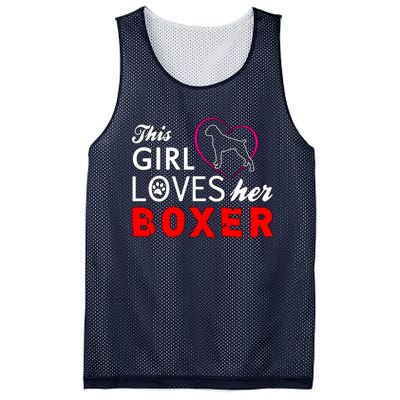 This Girl Loves Her Boxer Funny Dog Mesh Reversible Basketball Jersey Tank