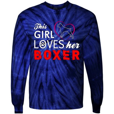 This Girl Loves Her Boxer Funny Dog Tie-Dye Long Sleeve Shirt