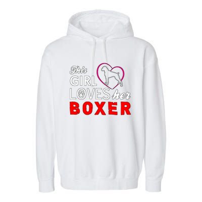 This Girl Loves Her Boxer Funny Dog Garment-Dyed Fleece Hoodie