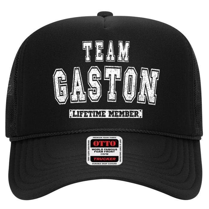 Team Gaston Lifetime Member Family Last Name High Crown Mesh Back Trucker Hat