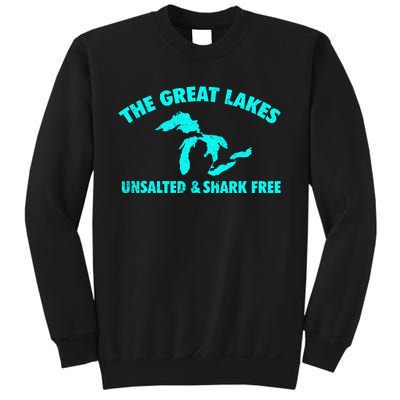 The Great Lakes Unsalted & Shark Gift Funny Free Michig Sweatshirt